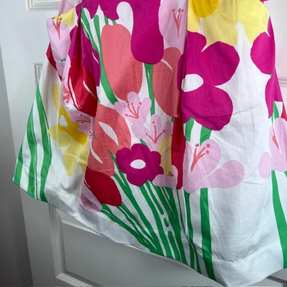 Lilly Pulitzer Blossom Lavish Strapless Floral Cotton Fit and Flare Dress Size 4 - Picture 8 of 12